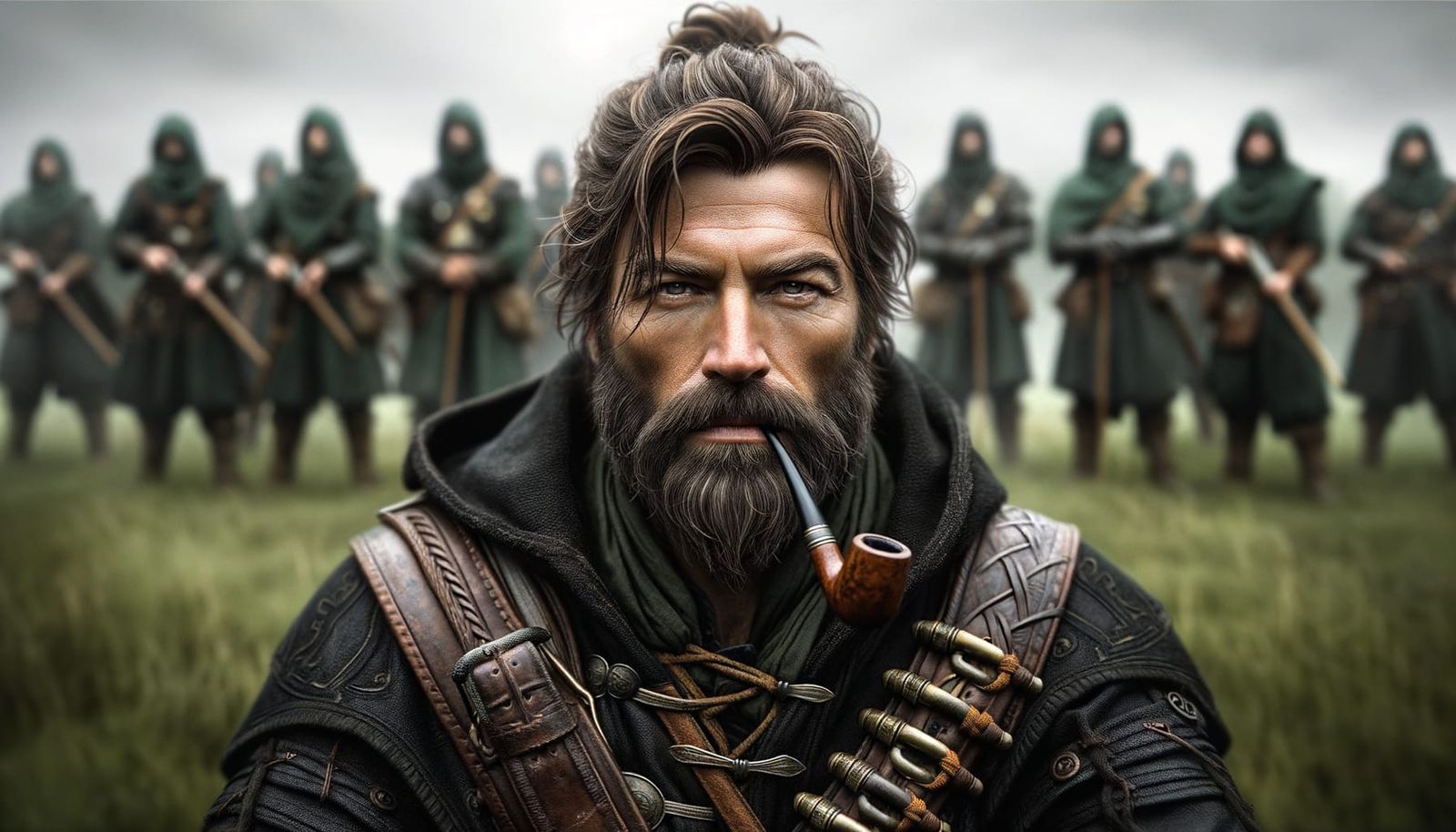 Hyper-Realistic Ranger Overseeing Soldiers' Training