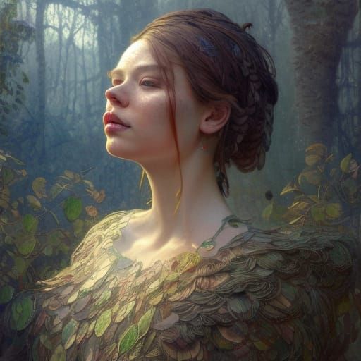 Crochet Duck Portrait in Solarpunk Swamp