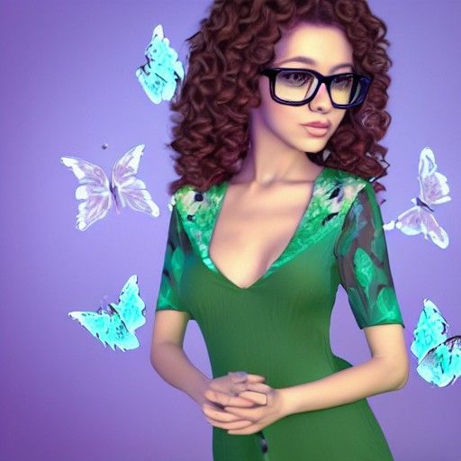 Mirabel Madrigal with Butterflies and Flowers in 3D