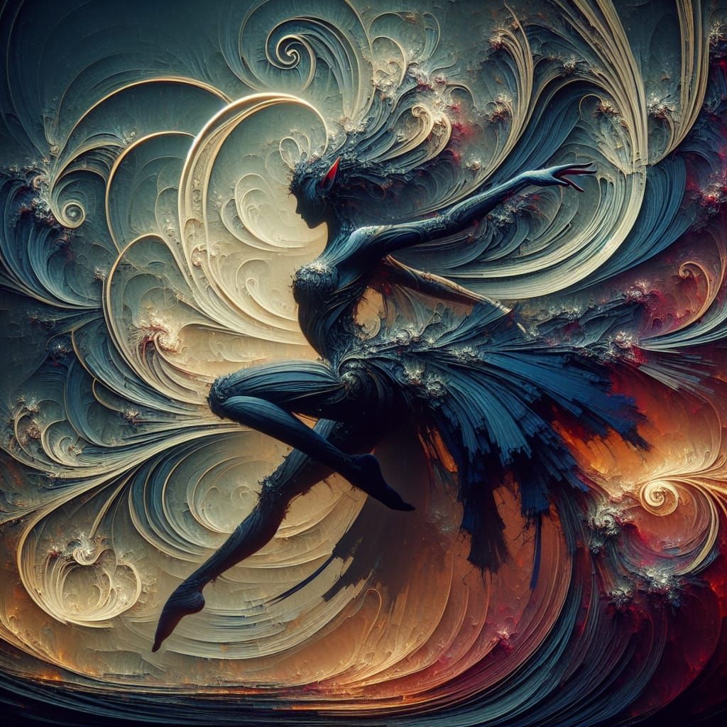 Dark Elf Dancer in Fantasy Setting