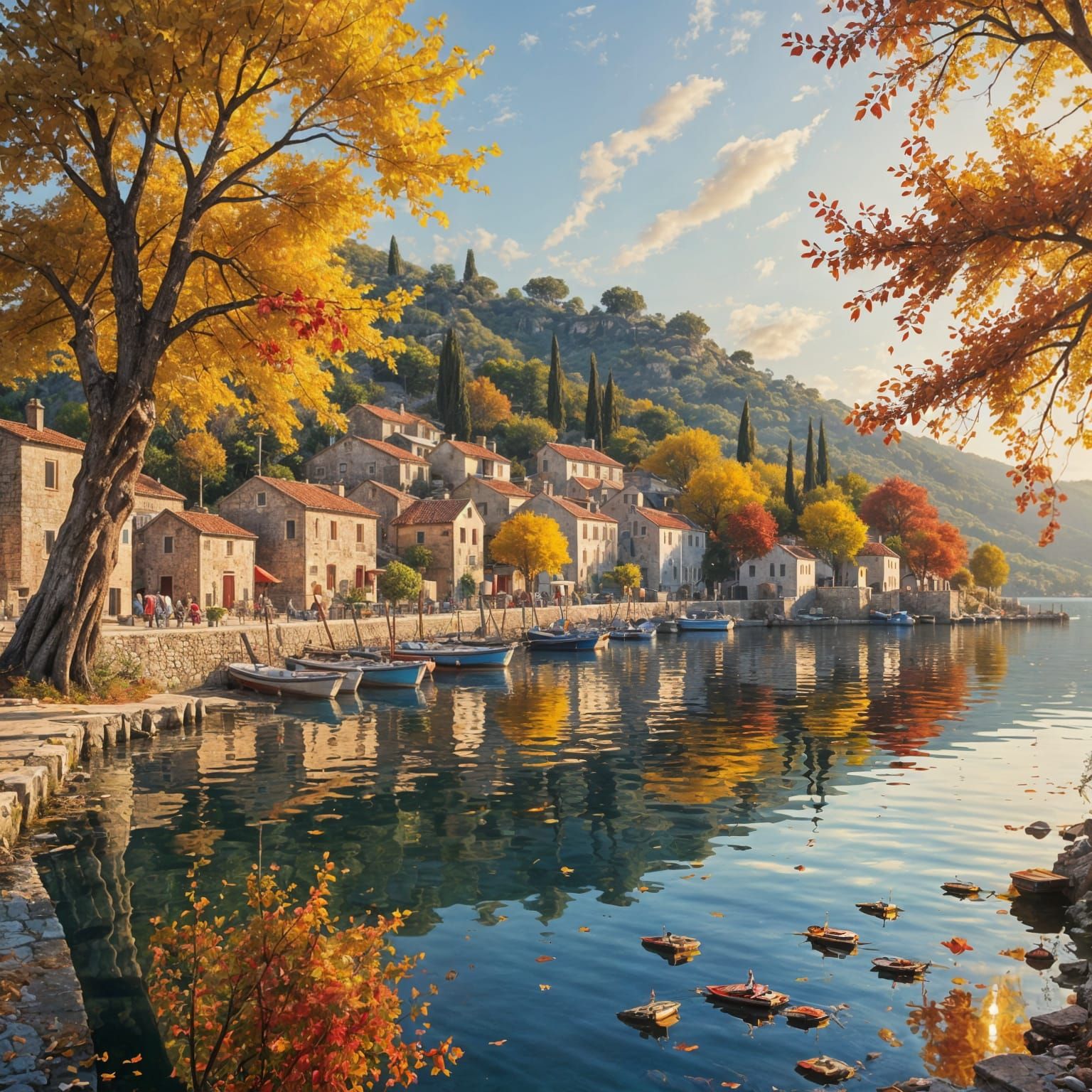 Picturesque Croatian Village in Autumn