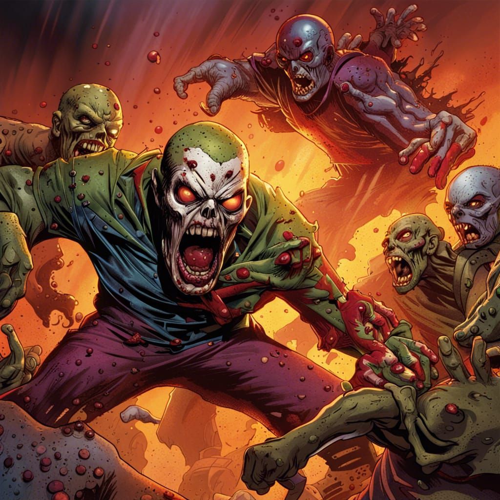 Marvel Zombies Attack in Hyperrealistic Splash Art