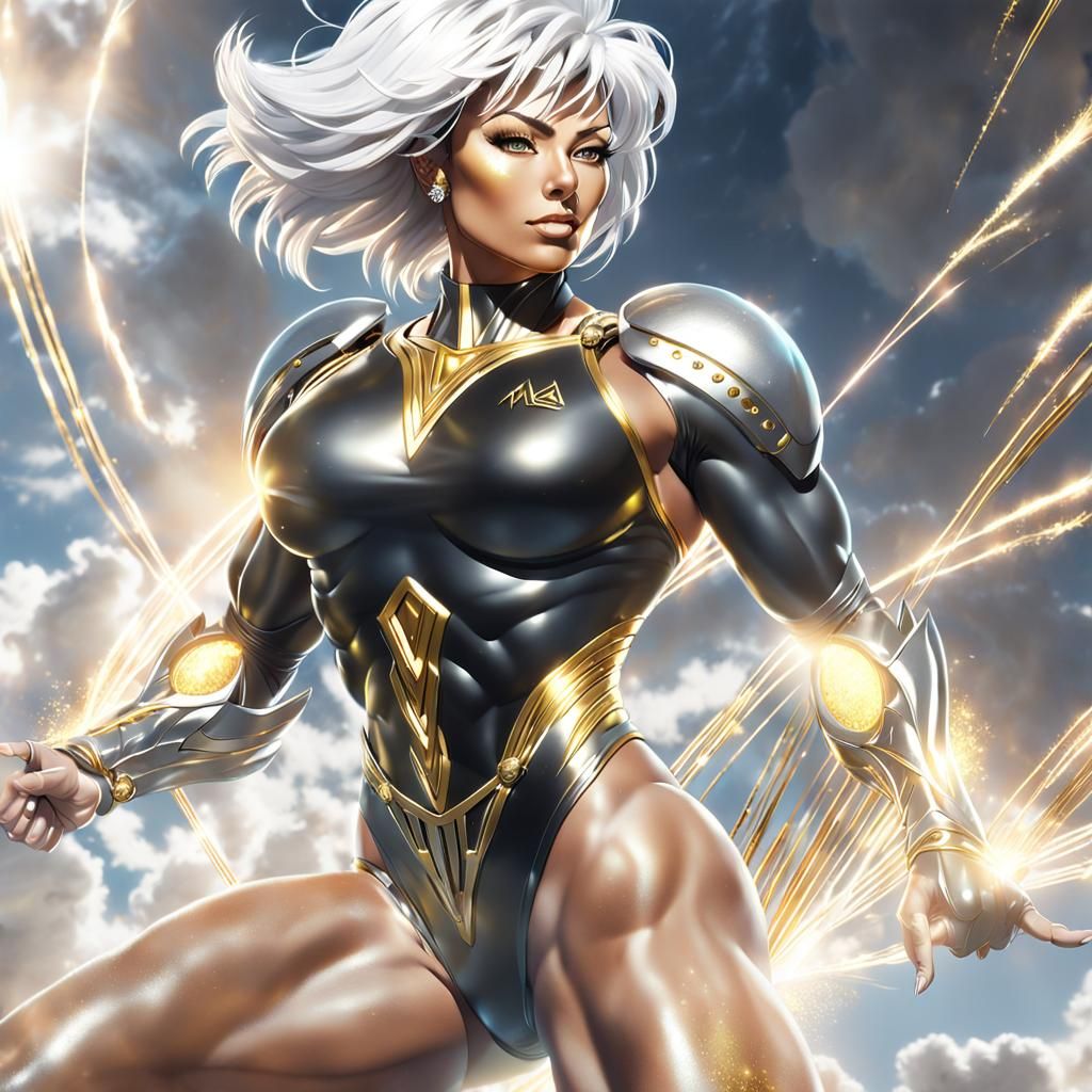 Anime Portrait: Female Bodybuilder Conjuring Magic