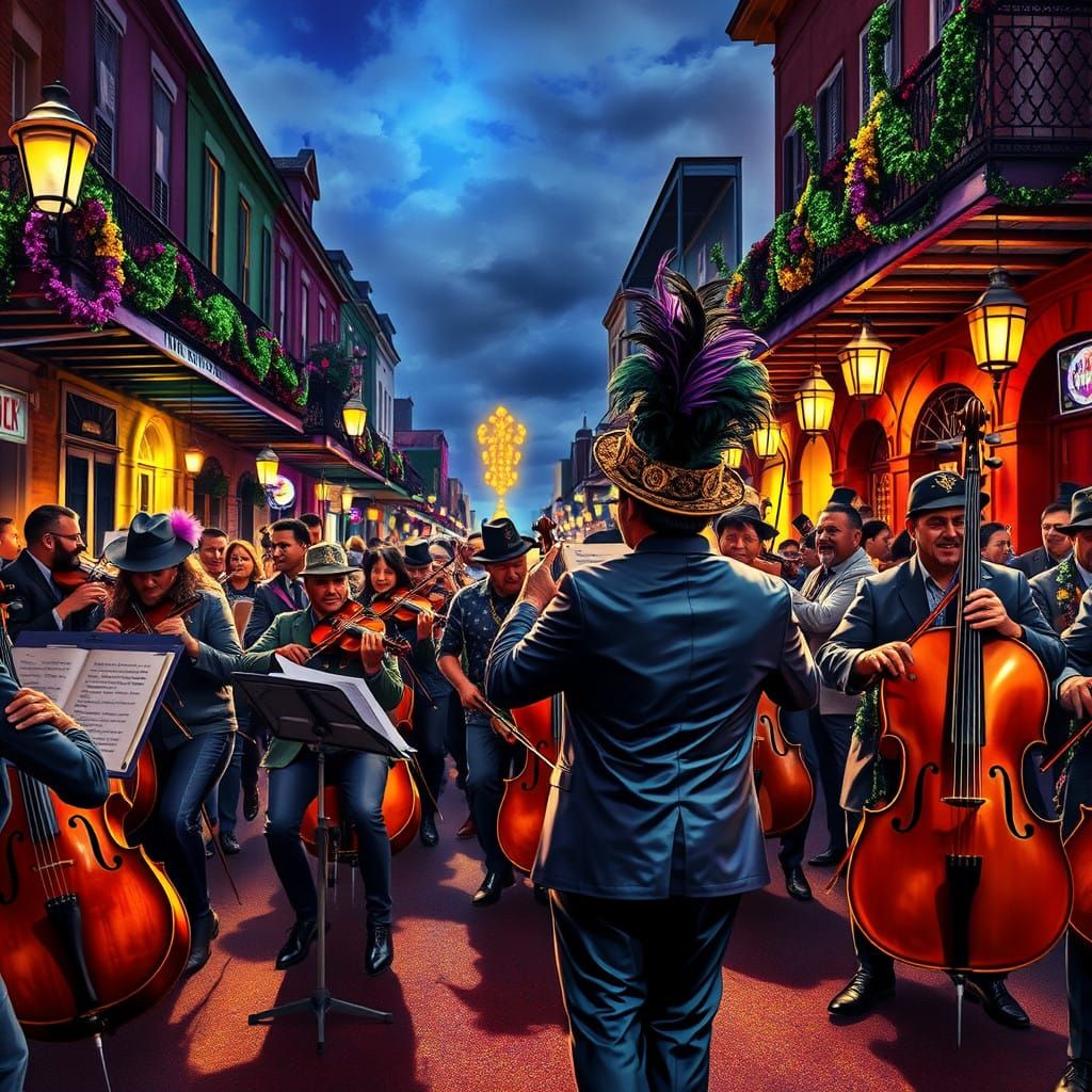 Vibrant New Orleans Nightlife in Mardi Gras Style
