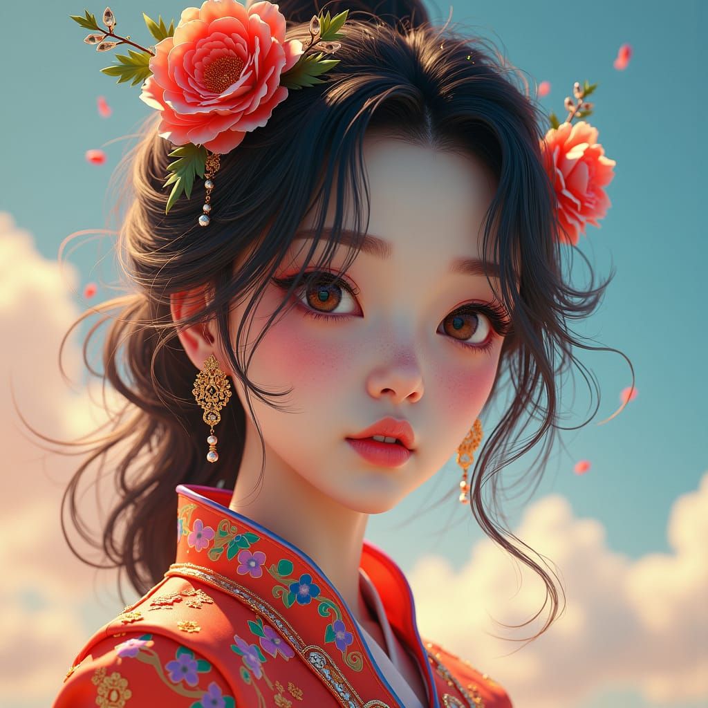 Stunning Asian Woman with Anime-Inspired Outfit