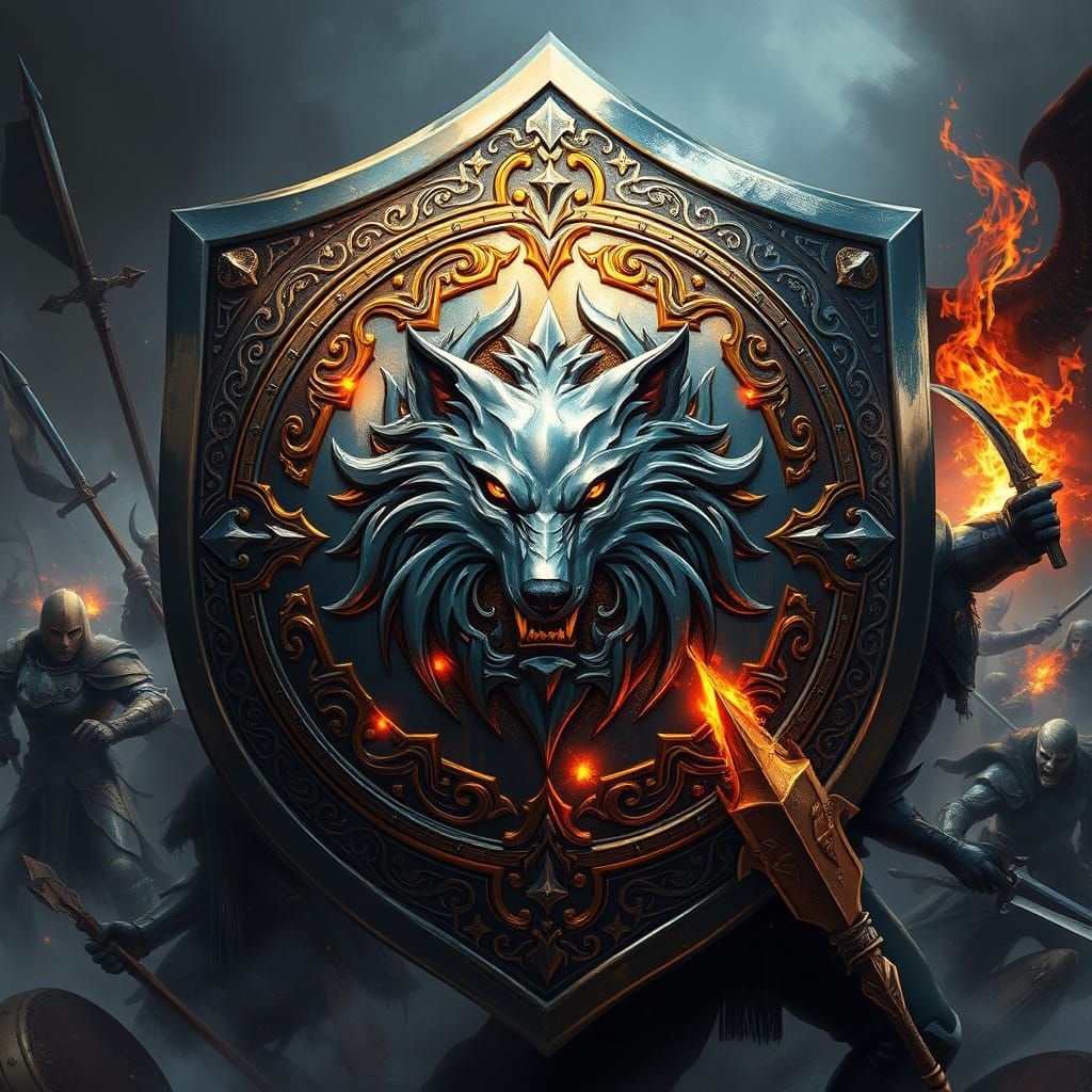 Regal Shield of the Warrior Wolf