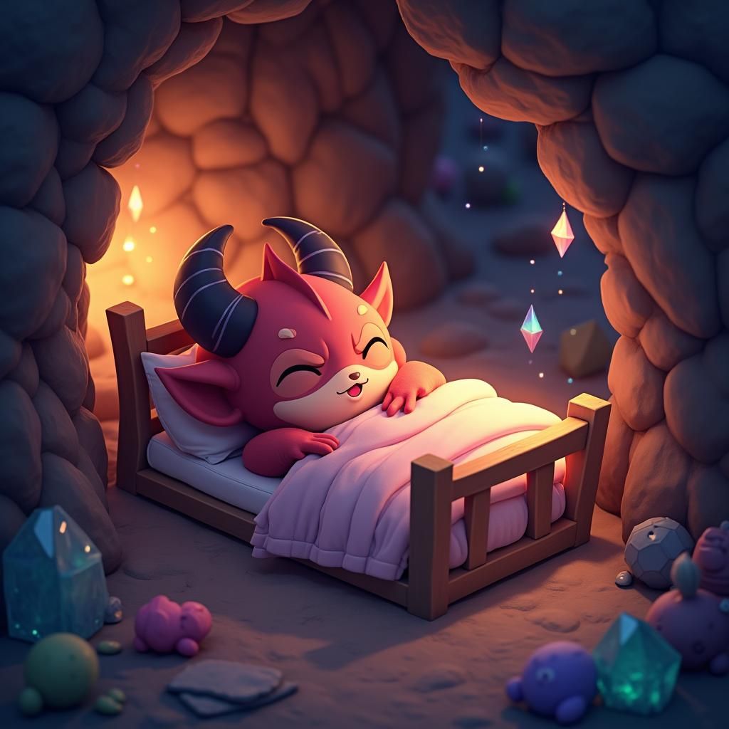 Baby Roshan in Cave: 3D Anime Concept Art