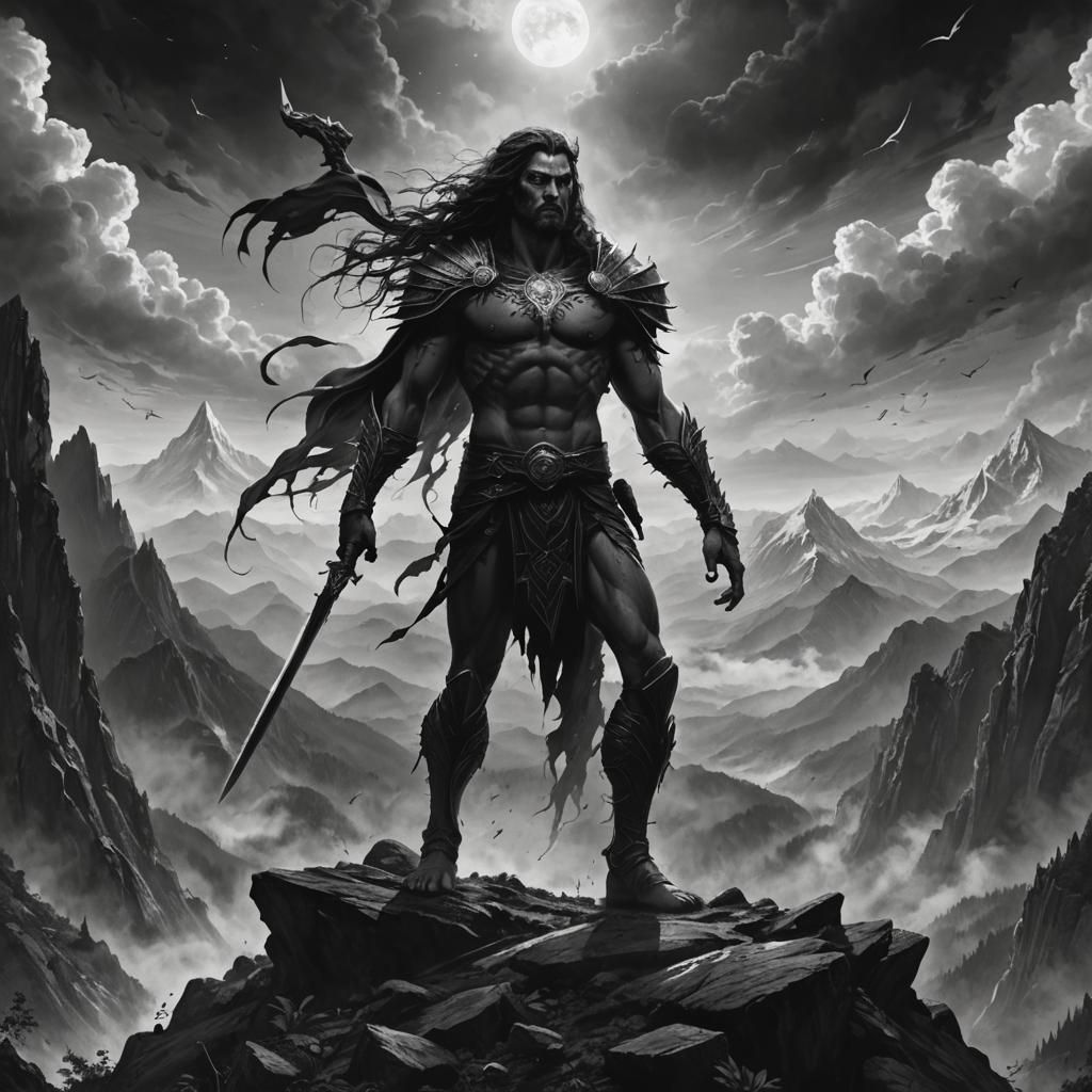 Dark Fantasy Black and White Graphics