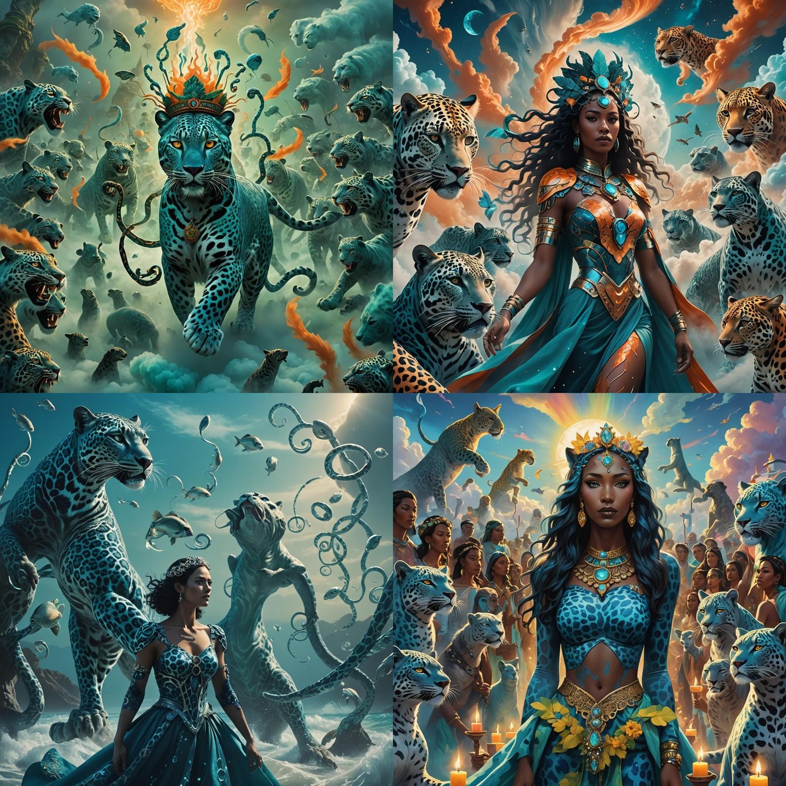 Surreal Sky Panther of Time and Destiny