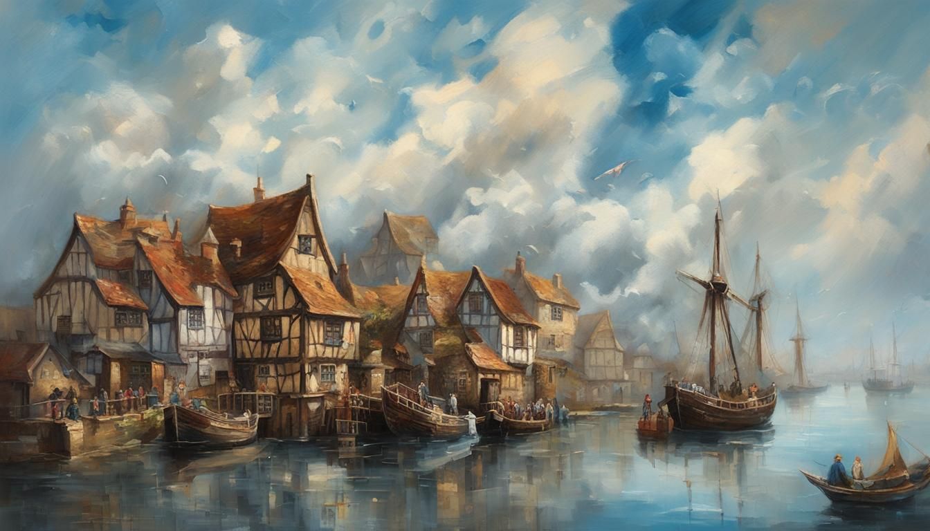 Tudor fishing village on a sunny July morning.