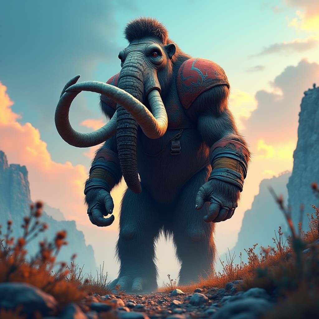 Woolly Mammoth Football Hero