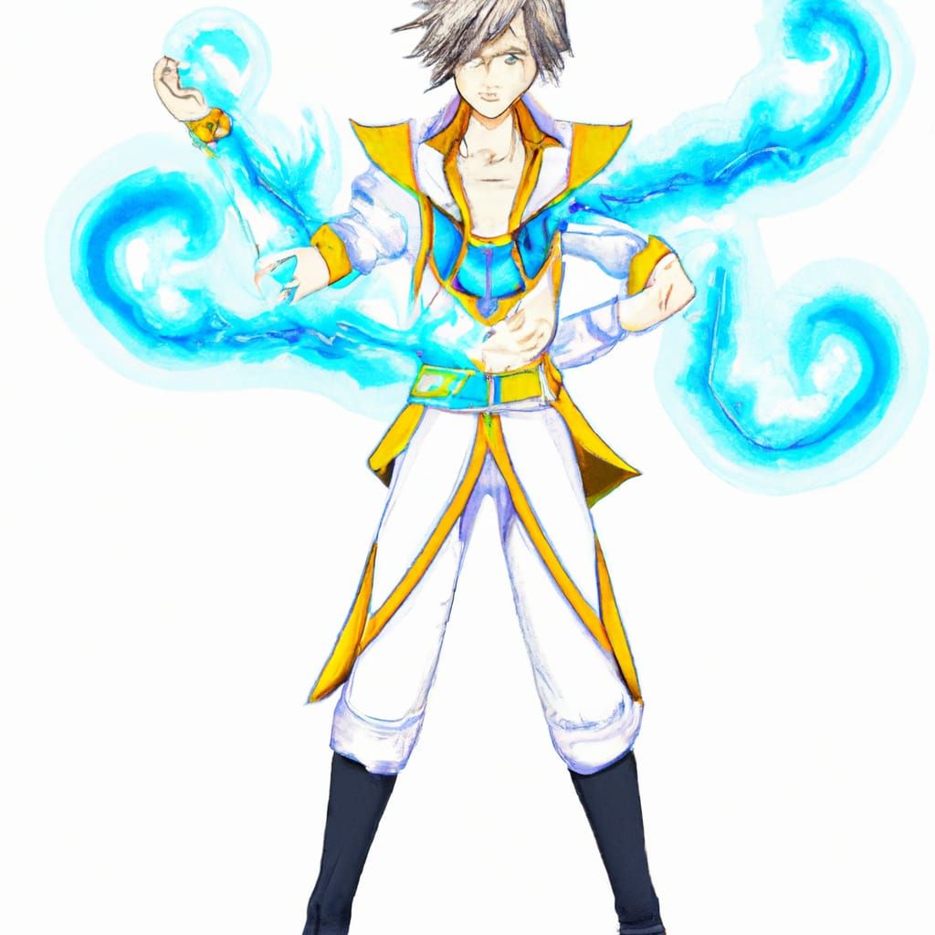 Magical Boy in Electricity Themed Chinese Anime Style
