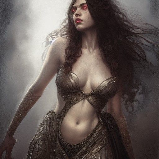 Hyperrealistic Goddess Nemesis in Retribution and Glory