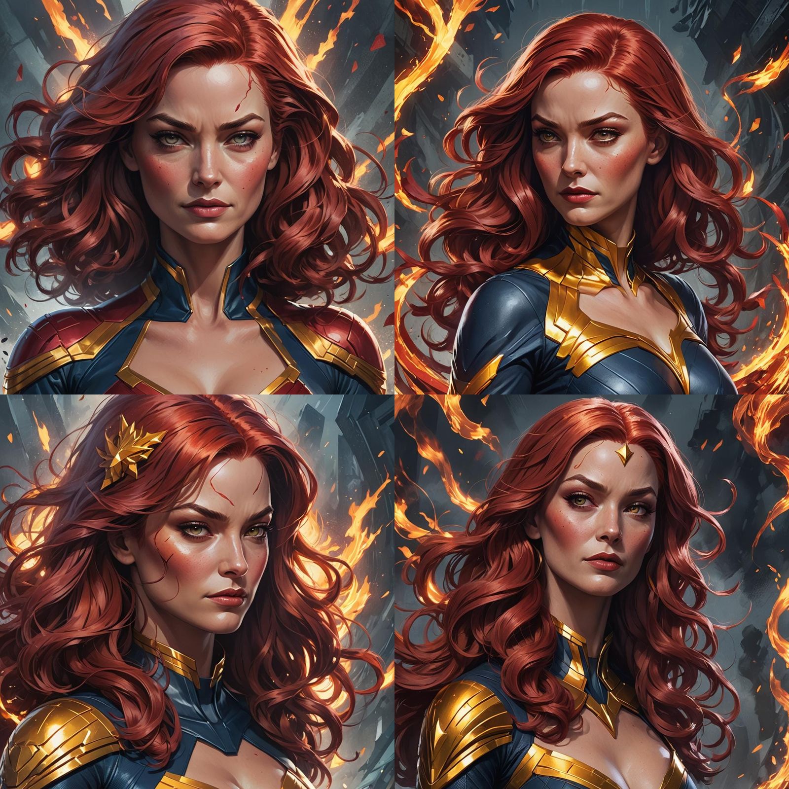 Jean Grey as Dark Phoenix Pinup Portrait