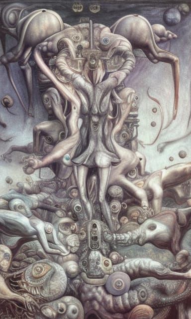 Death Rides: Surreal Apocalypse Vision in Giger Style