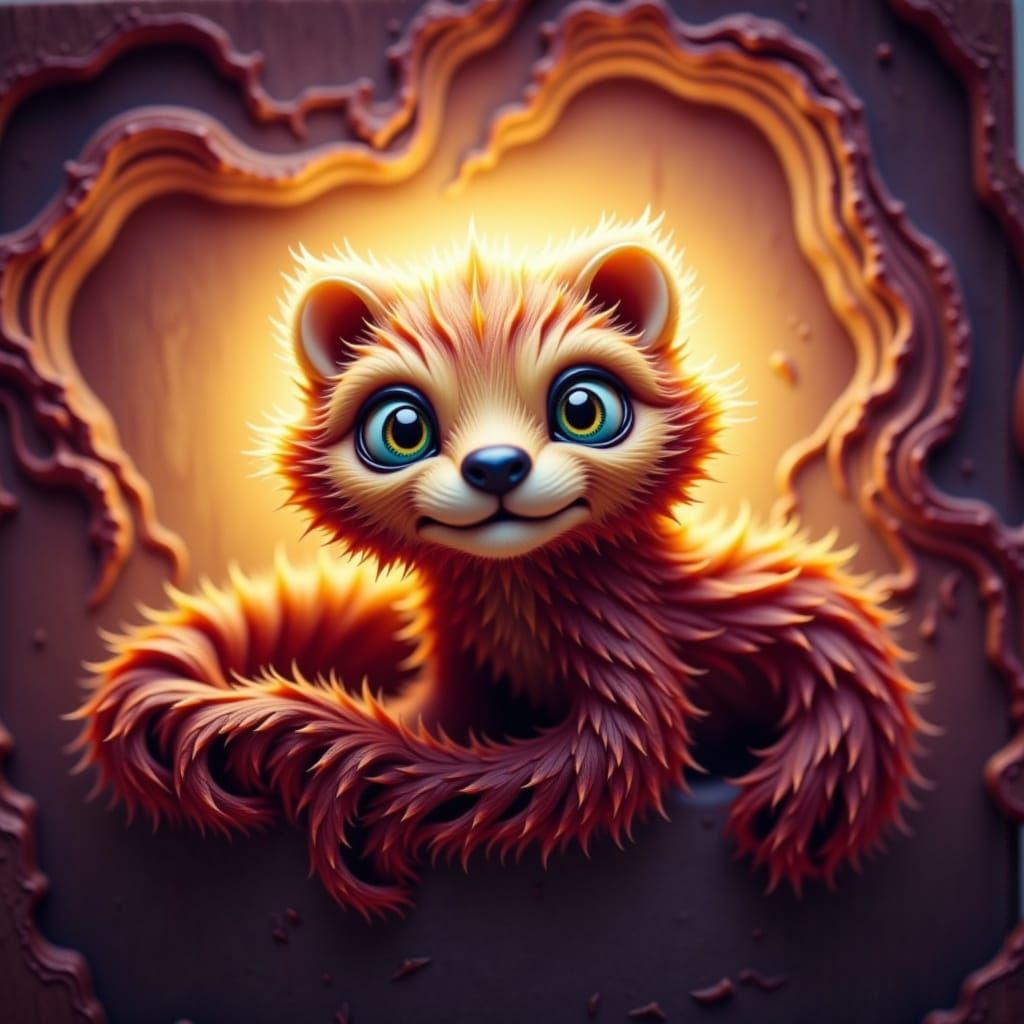 Intricate Wood Sculpture with Rich Textural Grain