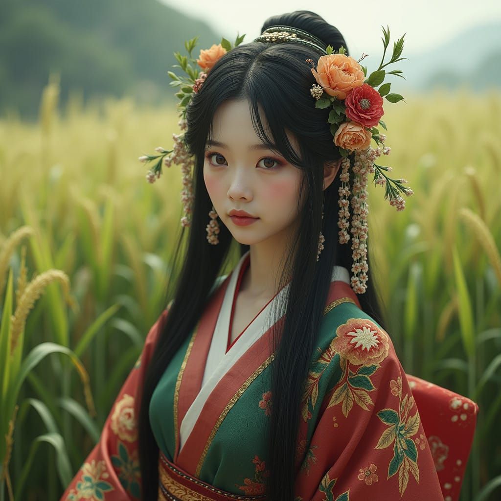Edo Goddess of Rice and Love in Ancient Farm