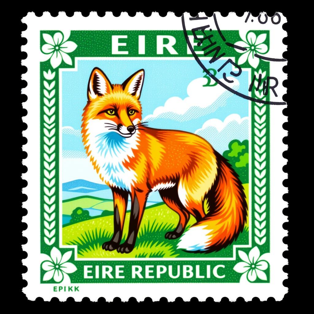 Fox Postage Stamp from the Republic of Ireland