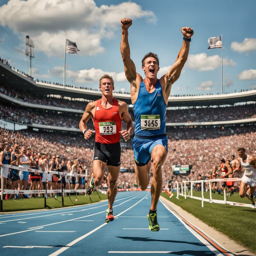 Victorious Youth Breaks Finish Line Tape in Thrilling Sprint