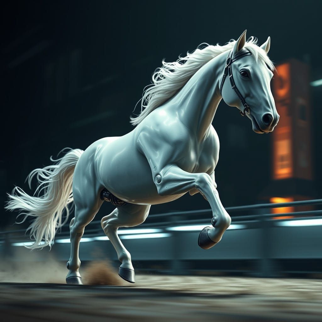 Galloping Cyberpunk Stallion