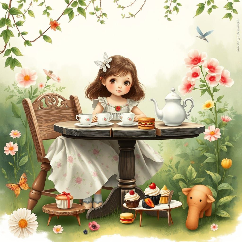 Whimsical Tea Party in a Lush Garden