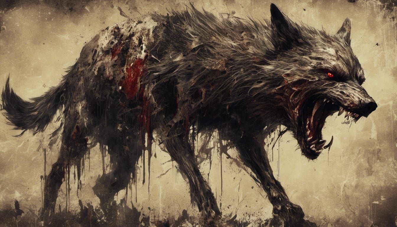 Macabre Undead Wolf Illustration