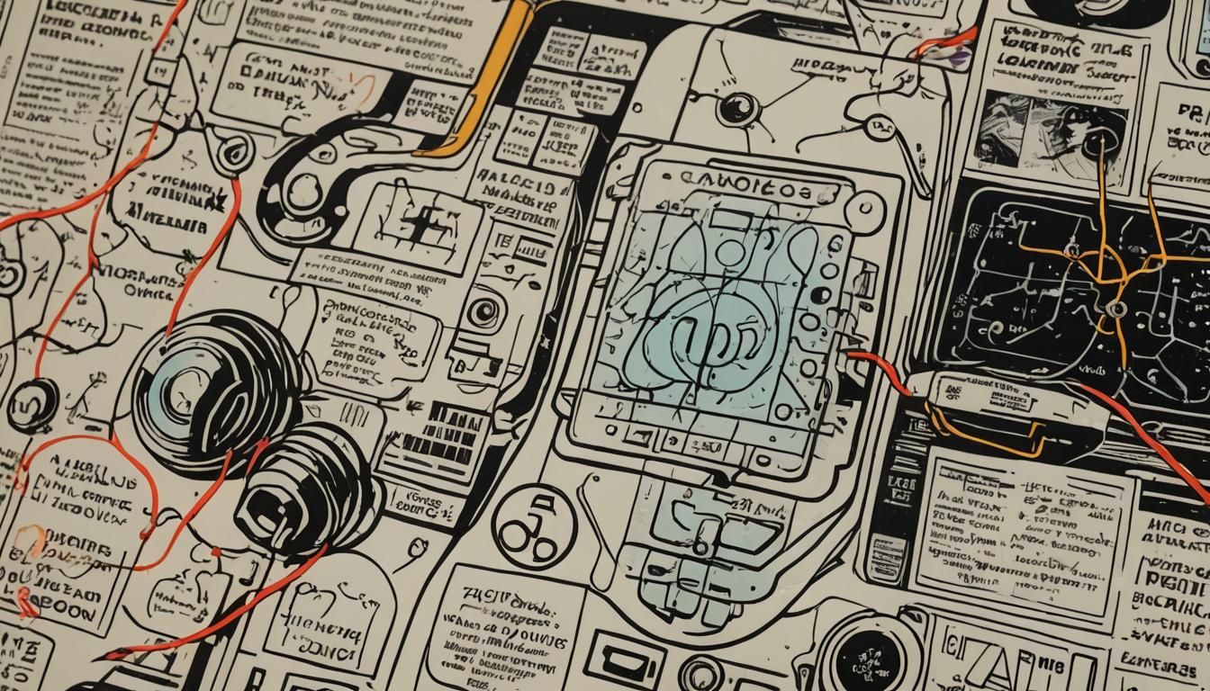 Retrofuturistic Comic Book Scene with Bio Transistor