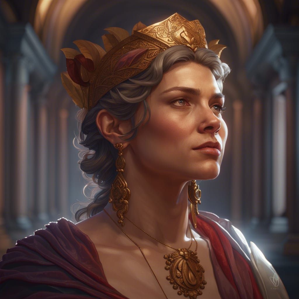 Detailed Portrait of Rome in Art Nouveau Style