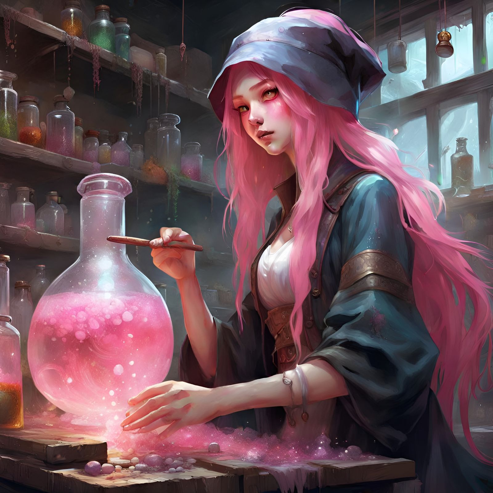 Manhwa Witch Girl Brewing Potions