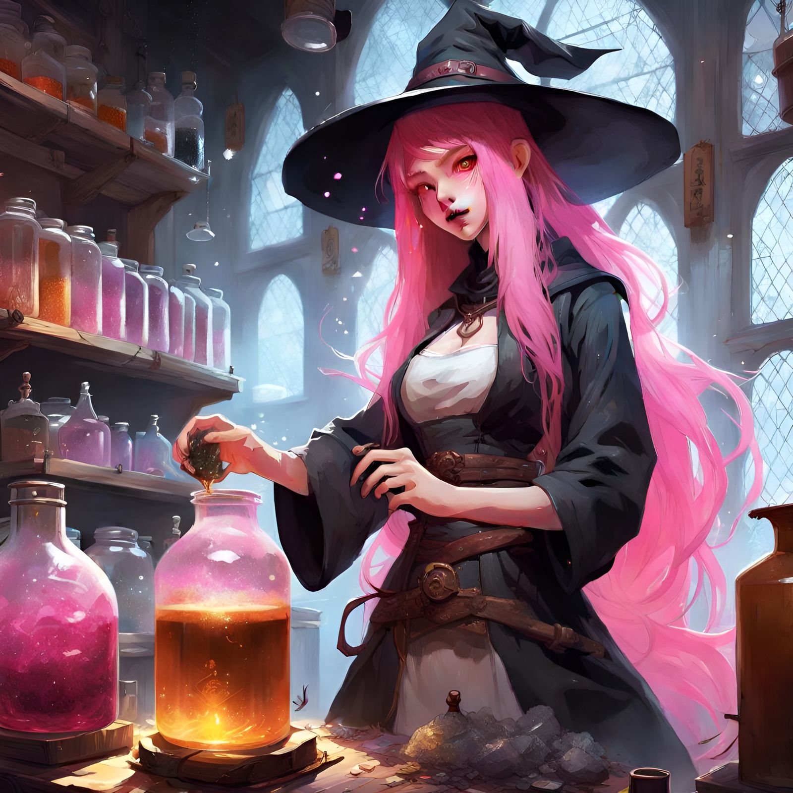 Manhwa Witch Girl Brewing Potions