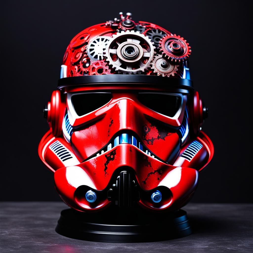 Steampunk Cyberpunk Stormtrooper Helmet with Gears