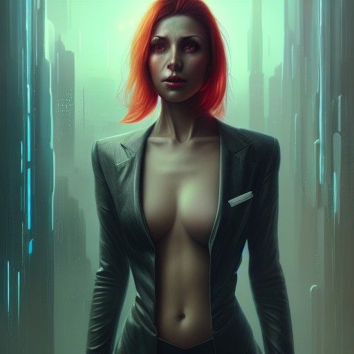 Cyberpunk Woman with Cyborg Body in 8K