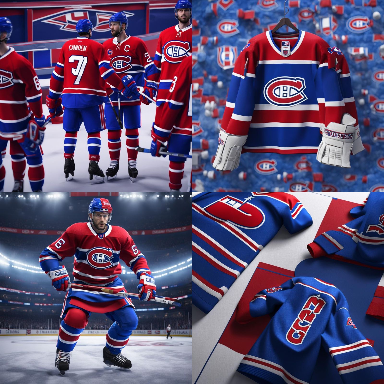 Hyperrealistic Montreal Canadiens Uniform: Detailed Matte Pa...