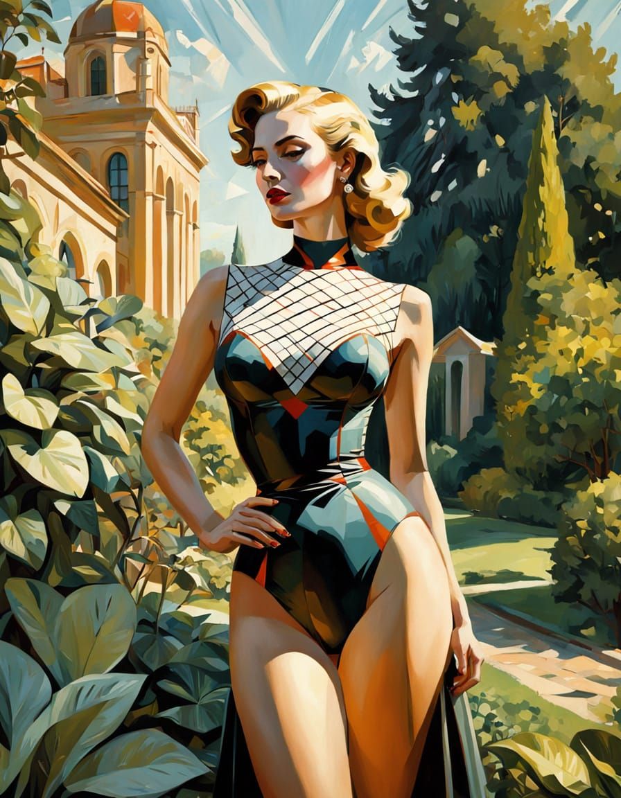 Style: "Anders Zorn + Giorgio de Chirico, where Zorn's broken color technique forces visible brushwork that overrides sm...