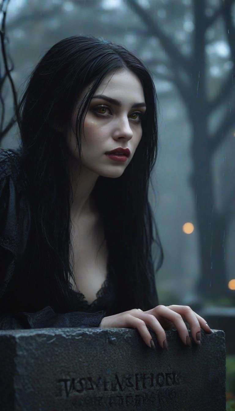 Gothic Vampire in the Rain: Dark Romanticism