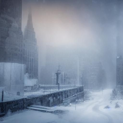 Icy Blizzard Landscape with Frost Giants