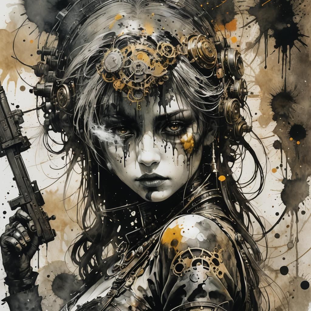 Fantasy Character in Steampunk Noir Style