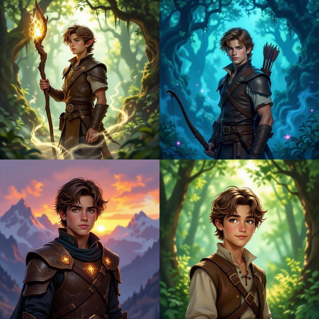 Fantasy Young Man With Light Brown Hair and Brown Eyes