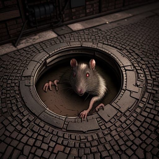 Horrific Rat-Human Emerges in Dark Fantasy Style