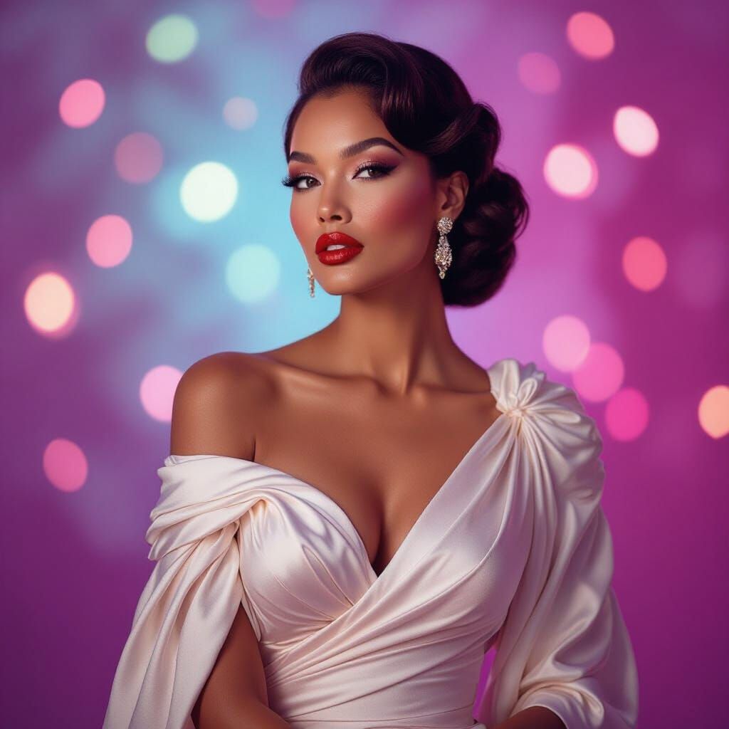 Vintage Glamour: High-Fashion Editorial Portrait