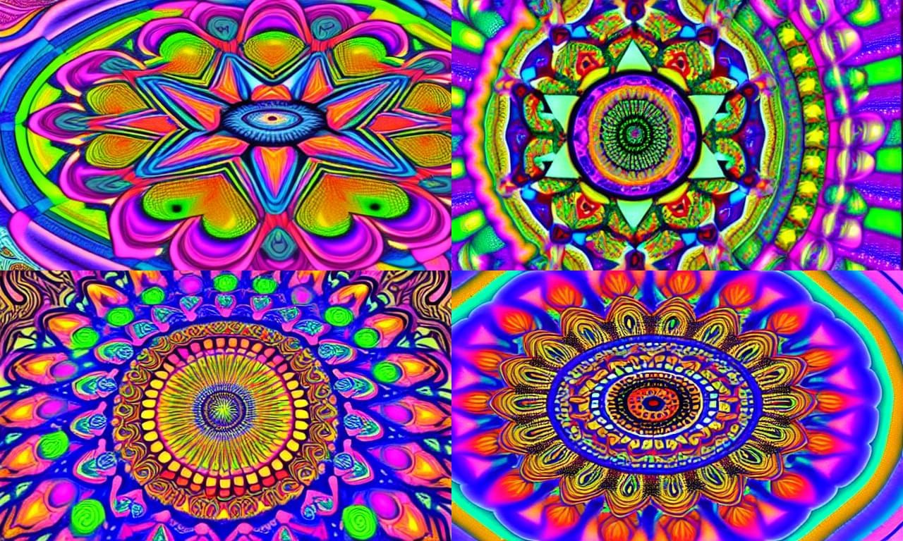Colorful Psychedelic Mandala Art