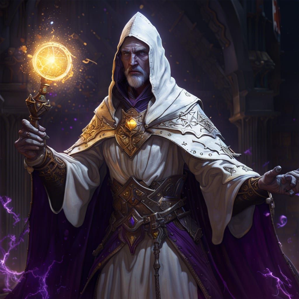 Intricately Detailed Wizard Casting Spells