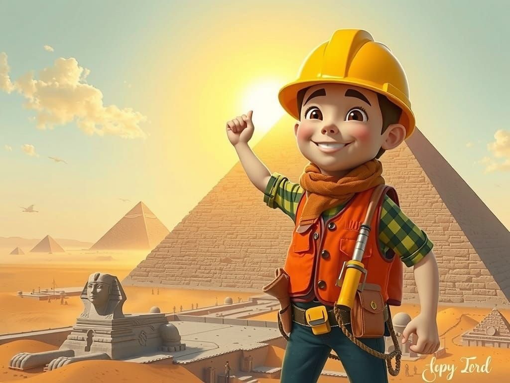 Builder's Egyptian Triumph in Vibrant Colors