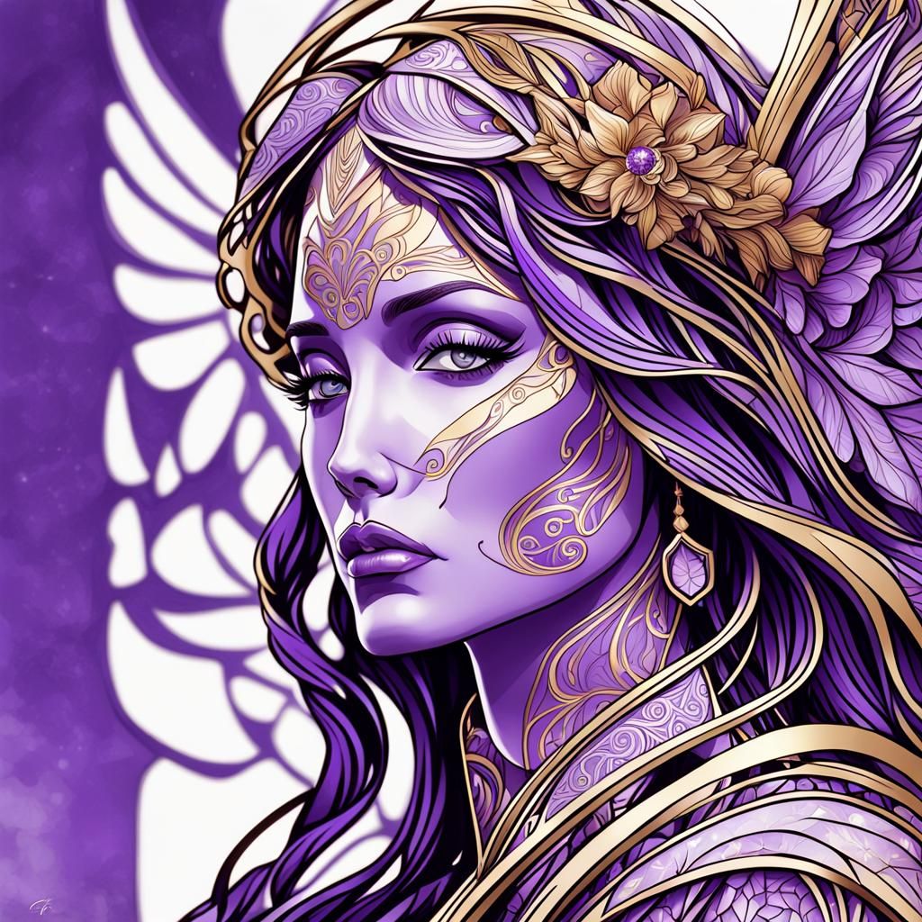 violet angel / art nouveau style
