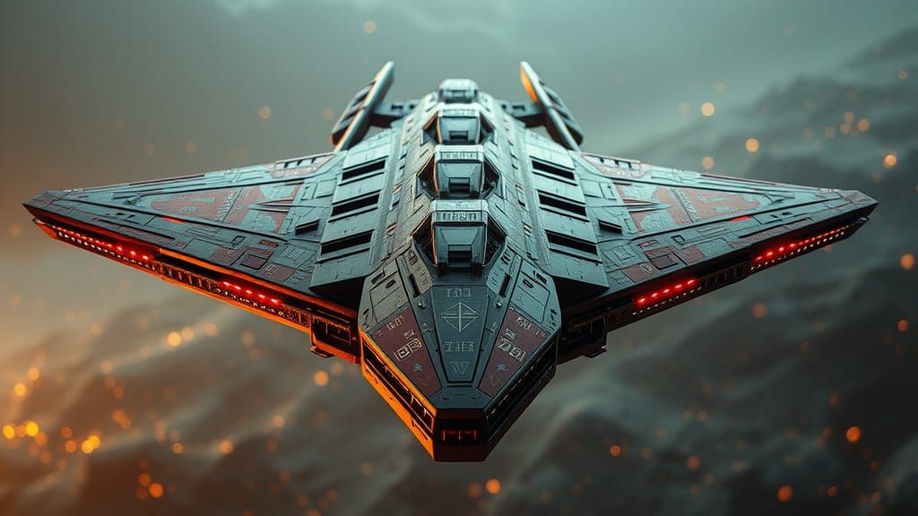 Epic Nordic Starship Concept Art in Cinematic Style