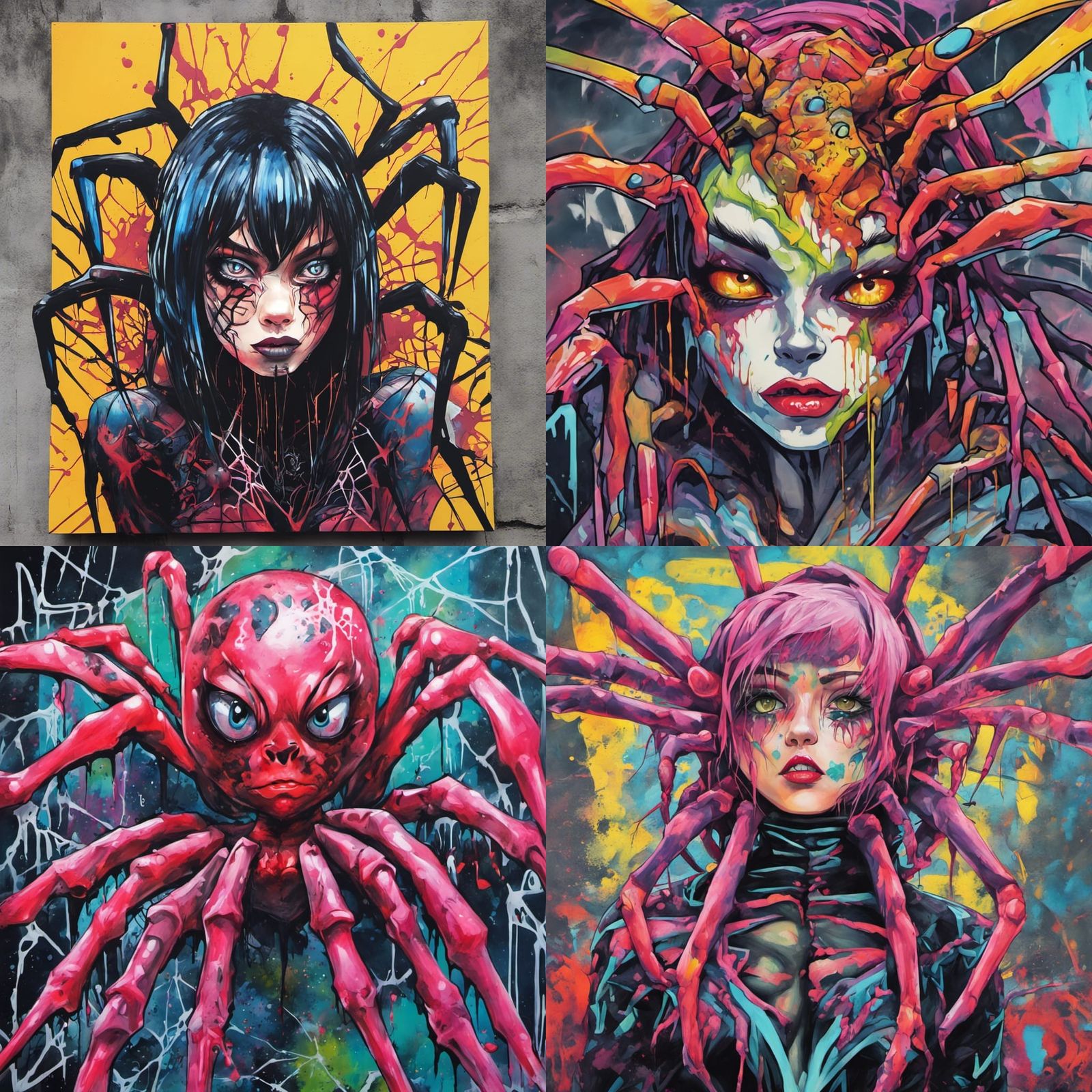 Anime Spider Girl in Graffiti Street Art