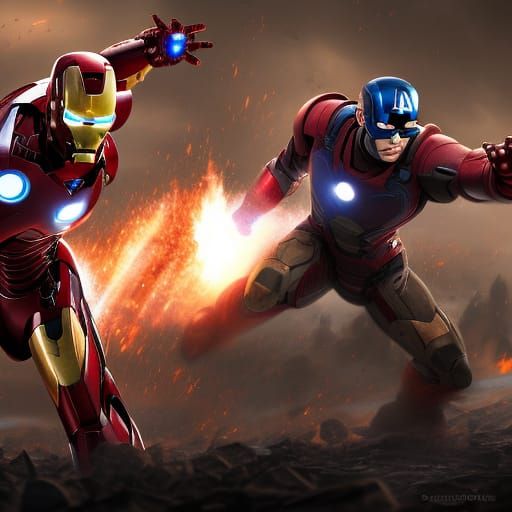 Avengers in Action: Detailed Matte Painting