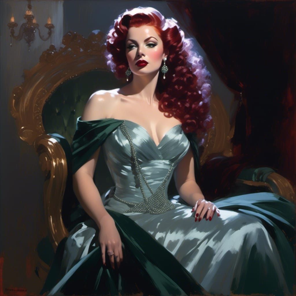 1940s Noir Femme Fatale Portrait
