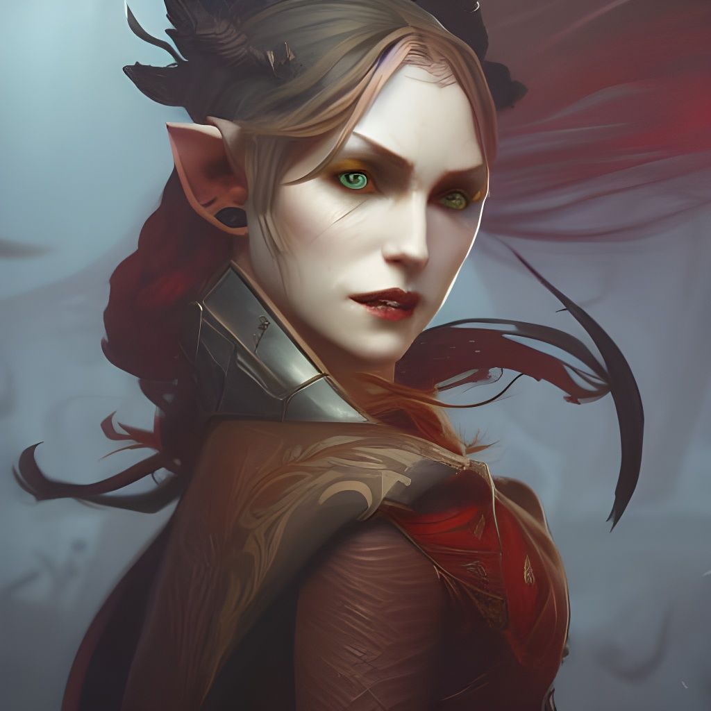 Female Elf Vampire Pirate Concept Art