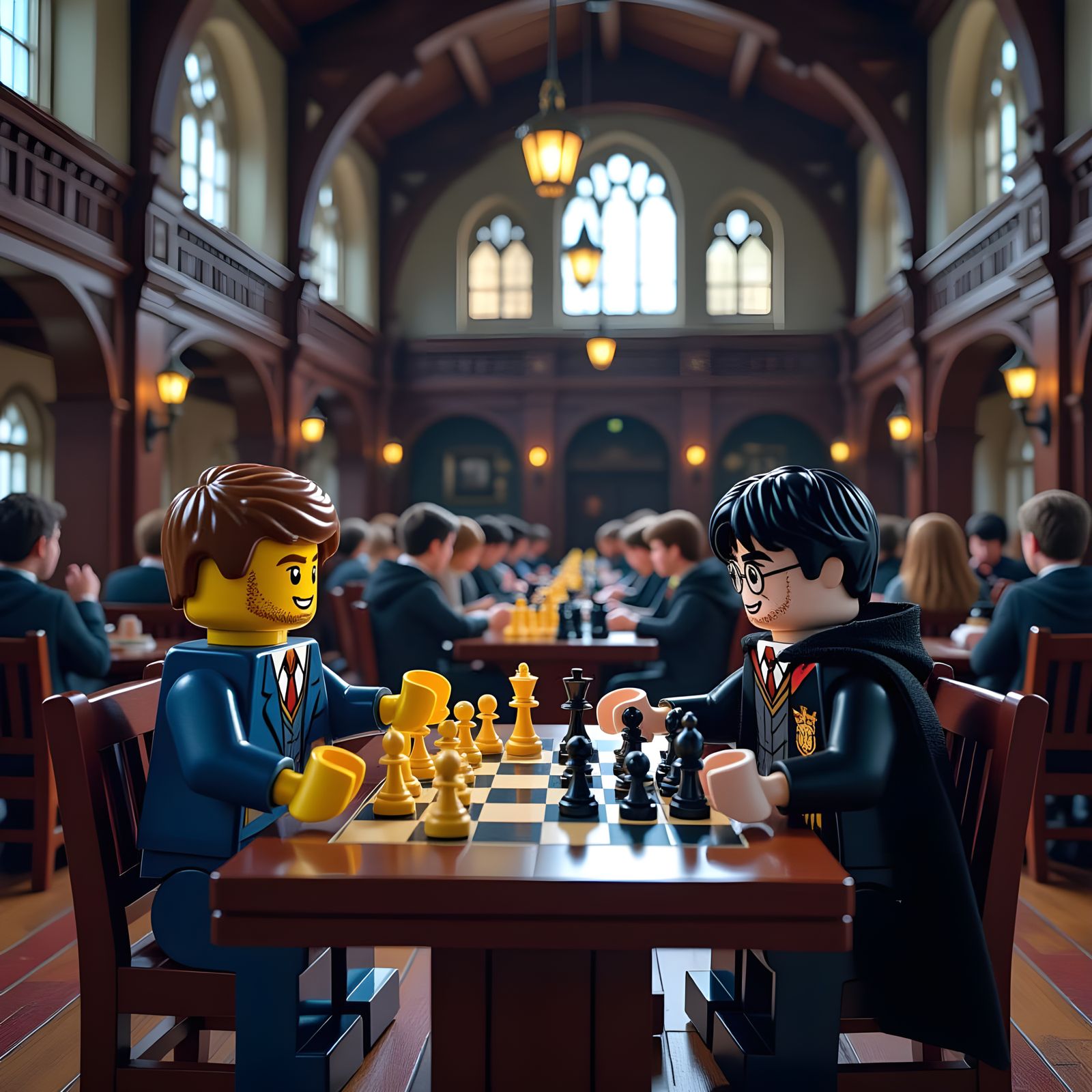 Lego Man vs Harry Potter Chess Match